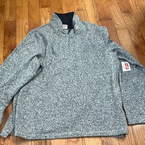 Wrangler Men's Black and White Zip Up Sweater